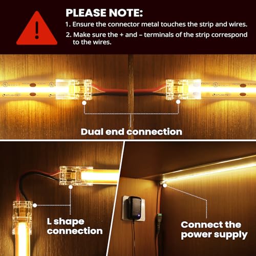 RESHAKE 15 Pack Solderless LED Strip Connectors with Pigtails