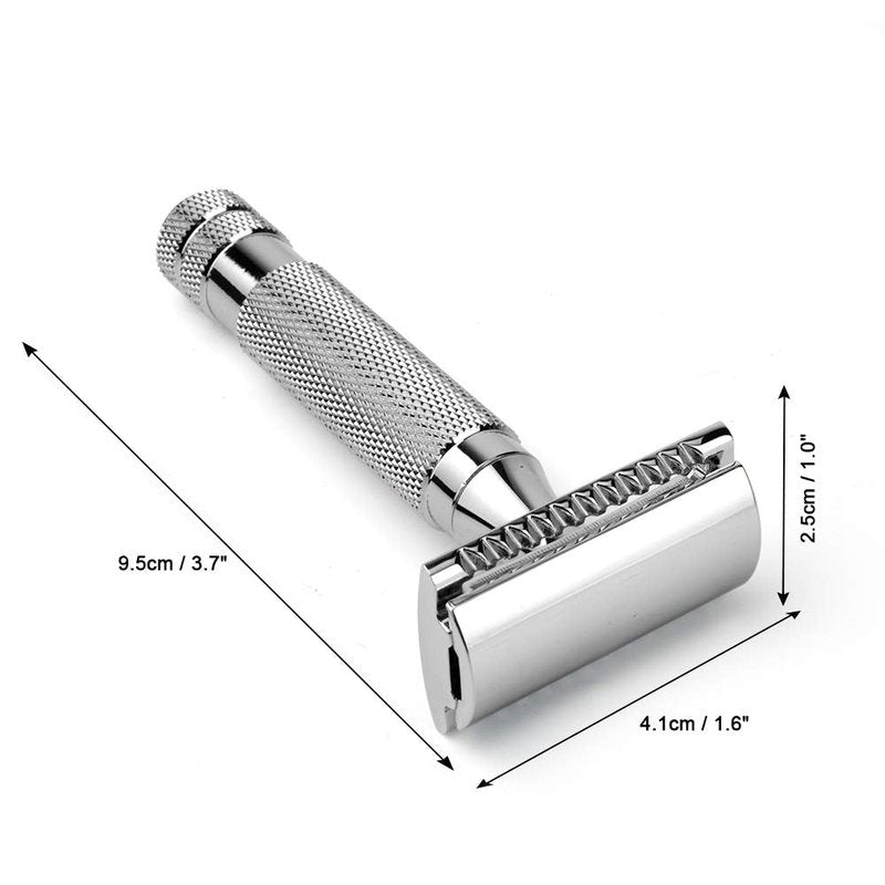 CHARMMAN Classic Double Edge Safety Shaving Razor, Pure Copper Handle,1 Razor + 10 pcs Super Stainless Steel Blades