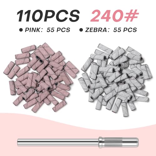 110pcs Nail Drill Bits Set - Sanding Bands with 3.1mm Mandrel