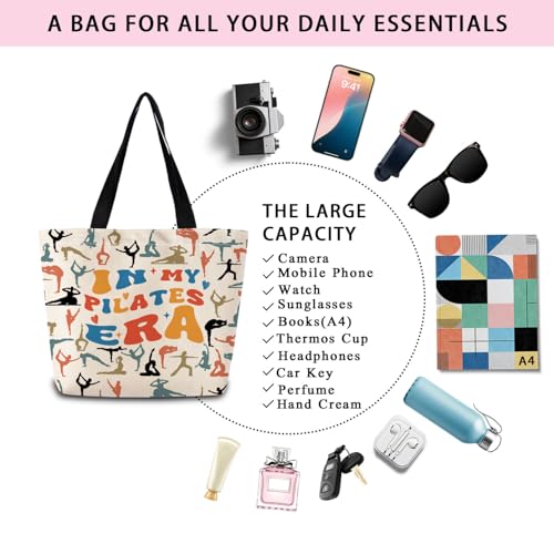 In My Pilates Era Tote Bag - Stylish Reusable Grocery Handbag