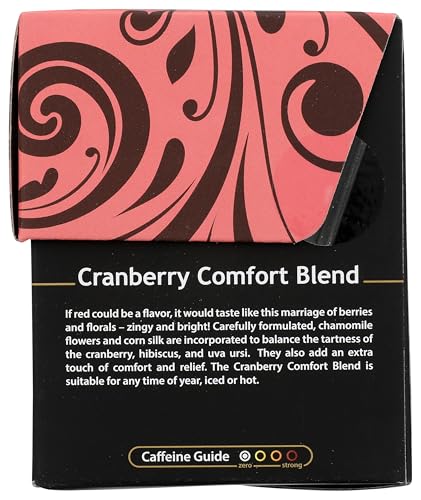 Buddha Teas Cranberry Comfort Blend Herbal Tea - Caffeine Free, Organic, 18 Tea Bags