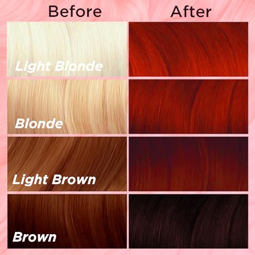 Bright Red Semi-Permanent Hair Dye - Vegan Formula, 8 Oz