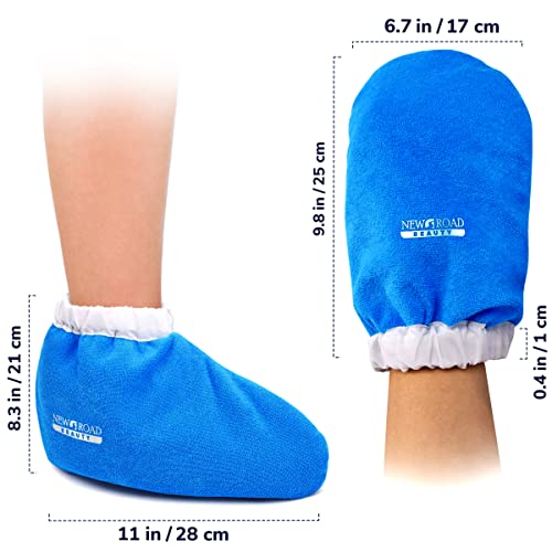 New Road Beauty Paraffin Wax Mitts and Booties Set for Hand and Foot Therapy