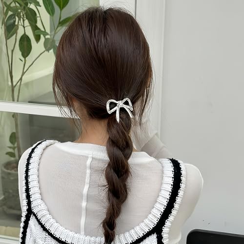 Elegant Bow Hair Ties for Women - Gold & Silver 2 Pack