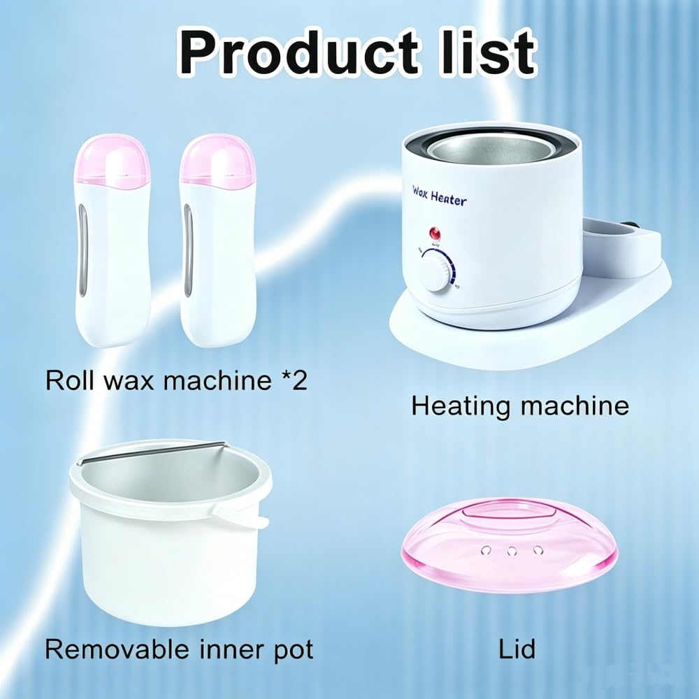 Wax Heater 3-in-1 800ml Adjustable Hair Removal Temperature Wax Melting Machine Professional Wax Warmer for Female and Male Leg and Body Hair Removal