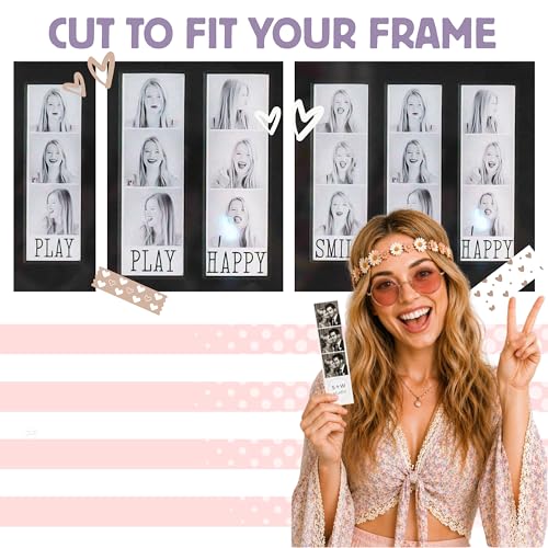 Customizable Black Photo Frame Mats for 2x6 Photo Booth Strips - Set of 2