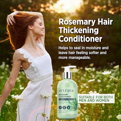Svvimer Rosemary Conditioner for Damaged Hair - Thickening & Moisturizing, 11.8 fl oz, for Women & Men, Variation: Conditioner