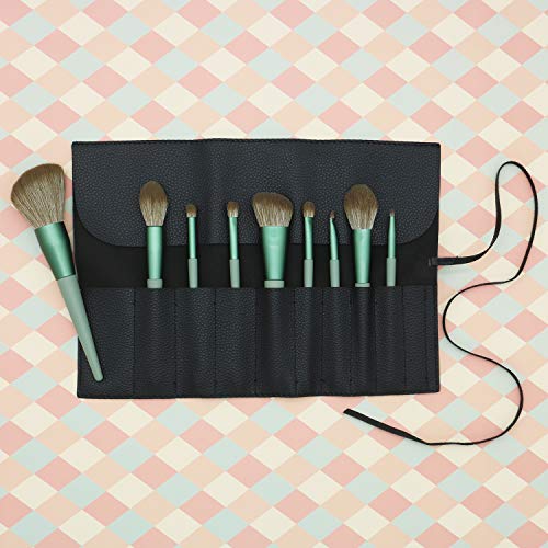 Bird&Fish Roll-Up Makeup Brush Case - Travel Cosmetic Storage Organizer