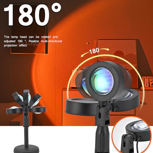 RGB Sunset Lamp Projector - 16 Color USB Night Light with 180° Rotation