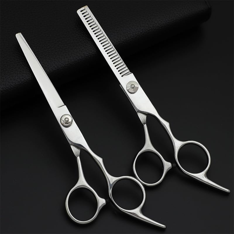 Professional Hair Cutting Scissors Set - Thinning Shears Kit with Comb & Case for Men & Women | Home Haircutting Essentials