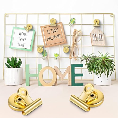 Heavy Duty Magnetic Clips - 24 Pack Gold Fridge Magnets