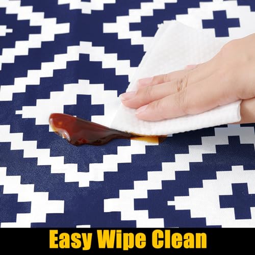 Smiry Waterproof Elastic Fitted Tablecloth for 6FT Tables - Navy