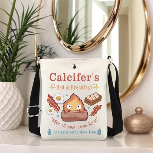 Calcifer Anime Crossbody Makeup Bag - Versatile Travel Cosmetic Organizer