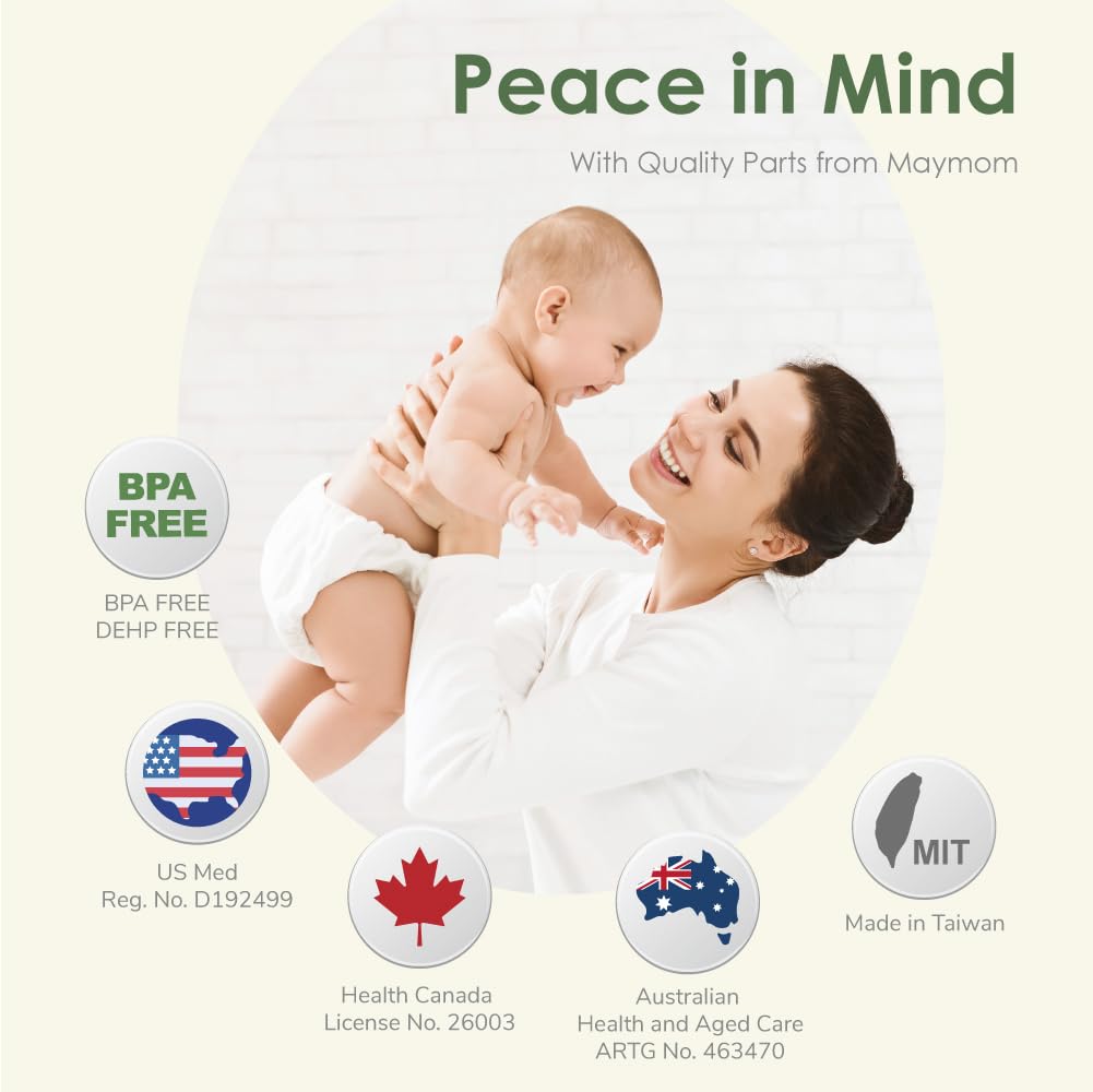 Maymom Wide-Mouth Milk Storage Collection Bottle with SureSeal Sealing Disk; Compatible with Spectra/Motif Luna/Ameda MYA/Bellababy Pumps. Can Replace Spectra S1 S2 Bottles, 6 pc (4.7Oz/140mL, 6pc)
