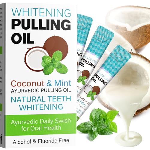 Coconut Pulling Oil Mouthwash Travel Sachets - Natural Mint Oral Care (20 Pack)