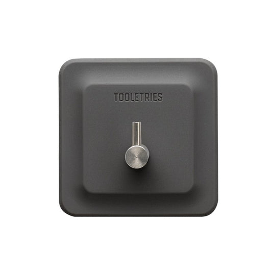TOOLETRIES Arnold Silicone Shower Hook, Adhesive Hooks for Inside Shower, Waterproof Bathroom Organizer for Razors, Loofahs & Bathroom Accessories, Removable & Reusable - Charcoal
