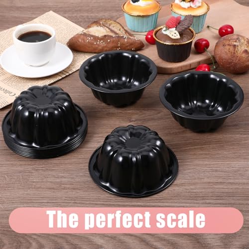 Vin Beauty 10Pcs Mini Fluted Tube Cake Pan Set - 4 Inch Nonstick