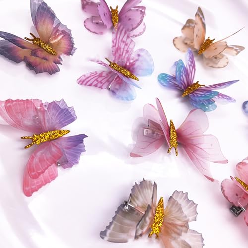 Tatibana Glitter Butterfly Hair Clips - 20 PCS Fabric Accessories