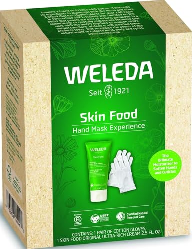 Weleda Skin Food Hand Mask Treatment Set with Cotton Gloves