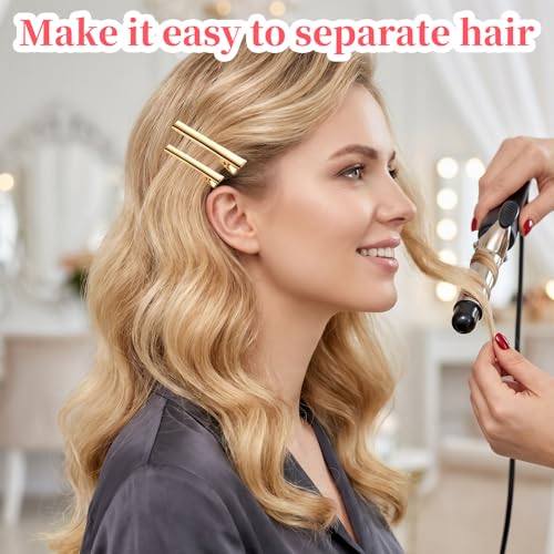 30-Pack Golden Alligator Hair Clips - 3 Sizes for Styling & Crafts