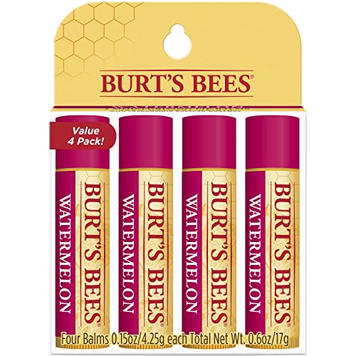 Burt's Bees 100% Natural Moisturizing Lip Balm, Watermelon - 4 Pack
