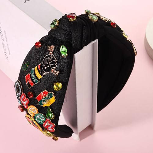 Afro Queen Knotted Headband - Black C African Print Hair Accessory