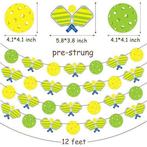 Pickleball Party Banners - 4pcs Double-Sided Birthday Decorations