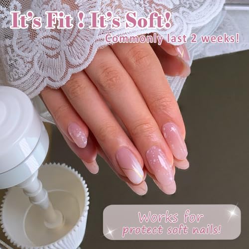 GelMala Semi Cured Gel Nail Strips Afternoon Tea Long-Lasting, Easy Application