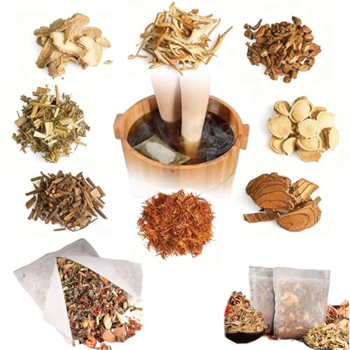 Ouliget 18-Herb Ginger Mugwort Foot Soak Bags - 15 Pack Detox Bath