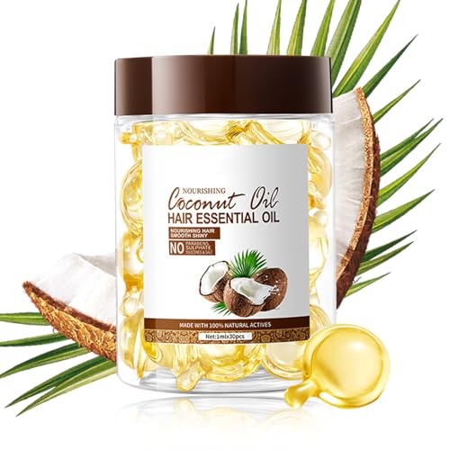 DWDiWen 30pcs Hair Serum Capsules - Moisturizing Hair Oil for Frizzy Dry Damaged Hair