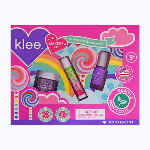 Klee Naturals Swirling Purple Makeup Kit with Nail Polish & Glitter Gel