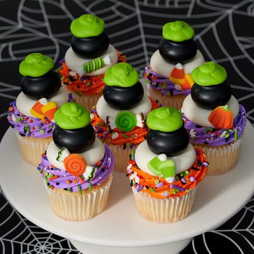 DecoPac Halloween Cauldron Cupcake Toppers - 24 Food Safe Decorations