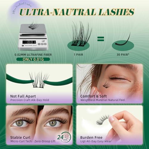 KEYYOU C Curl Cloud-B 8-16mm Wispy Lash Clusters Kit