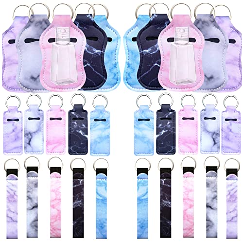 Marble Travel Essentials Kit – 40-Pack Bottles & Lanyards for Women