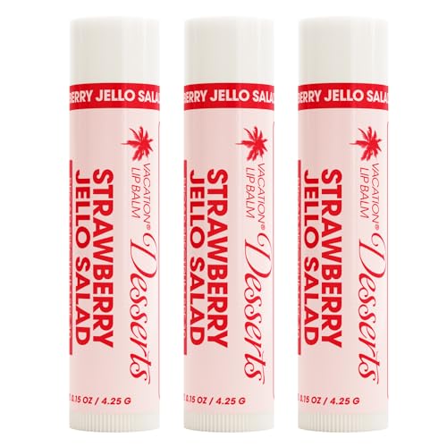 Vacation Strawberry Jello Salad SPF 30 Lip Balm Set of 3 - Moisturizing Vegan Sunscreen