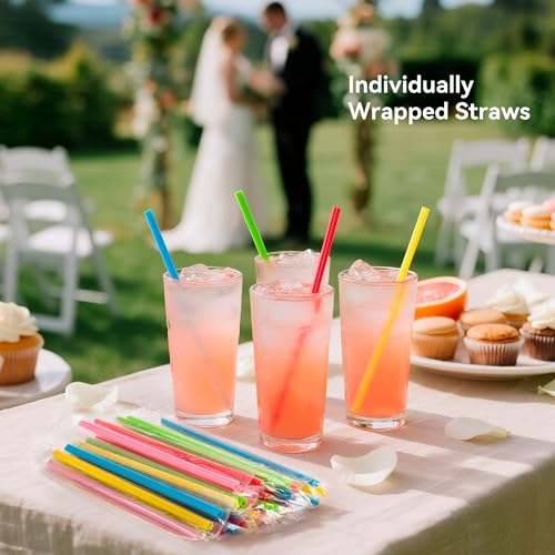100 Heart-Shaped Plastic Straws for Valentine's Day & Parties