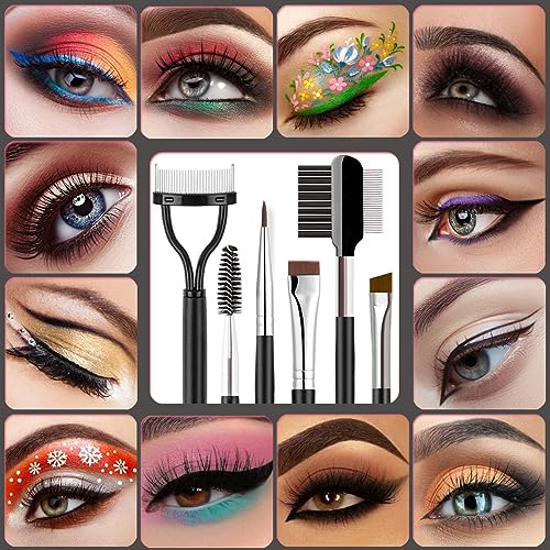 5-Piece Eye Brush Set for Makeup: Eyebrow, Eyeliner & Lash Tools