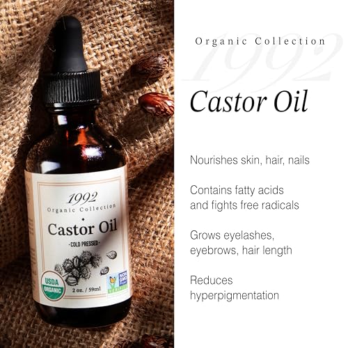 Tropic Isle Living Organic Castor Oil 2oz - Cold Pressed, USDA Certified, Versatile Hair & Skin Moisturizer