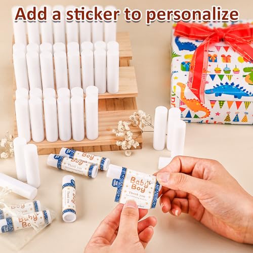 60 Pack Unlabeled Lip Balm Bulk - 5 Flavors, Customizable Tubes, DIY Gift Set