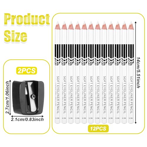 12Pcs Barber Pencils Set with 2 Sharpener for Hairline, Beard & Eyebrow Styling