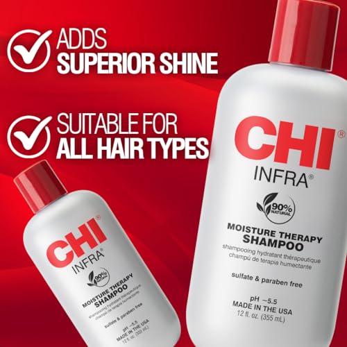 CHI Infra Hydrating Shampoo for Damaged Hair 12 Fl Oz - Sulfate & Paraben-Free