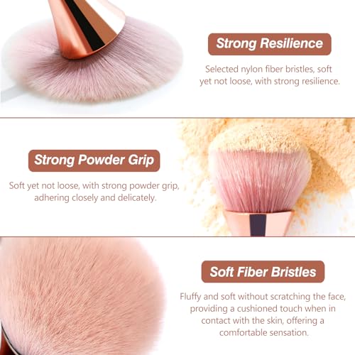 Kootinn Super Large Mineral Powder Brush Set - 2 Pcs for Makeup