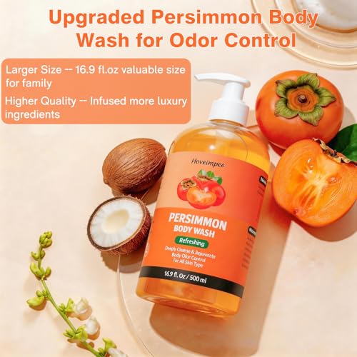 Persimmon Body Wash for Odor Control - 16.9 fl oz, Natural Deodorant