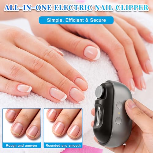 Automatic Electric Nail Clipper & Trimmer with LED Light, 2-Speed