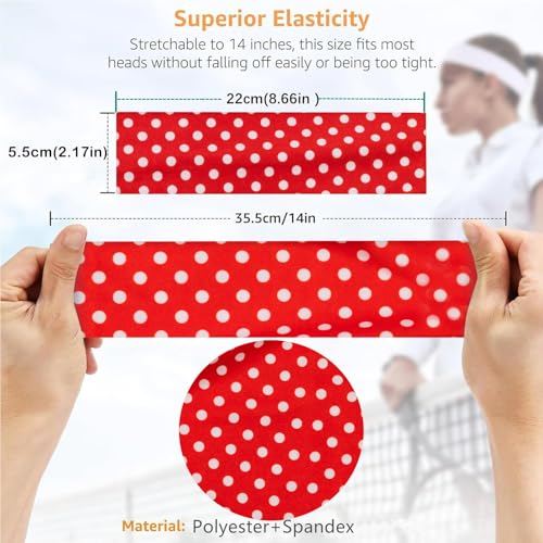 SENMAY Women's Polka Dot Fabric Headbands 3-Pack Wide Stretch Hair Accessories