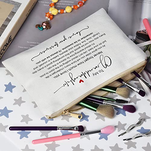 Personalized Granddaughter Makeup Bag - Sentimental Gift from Grandma, Eco-Friendly Linen Cotton, 10.2x7.2 Inches