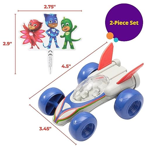 PJ Masks Save the Day Cake Topper with Free-Wheeling Car