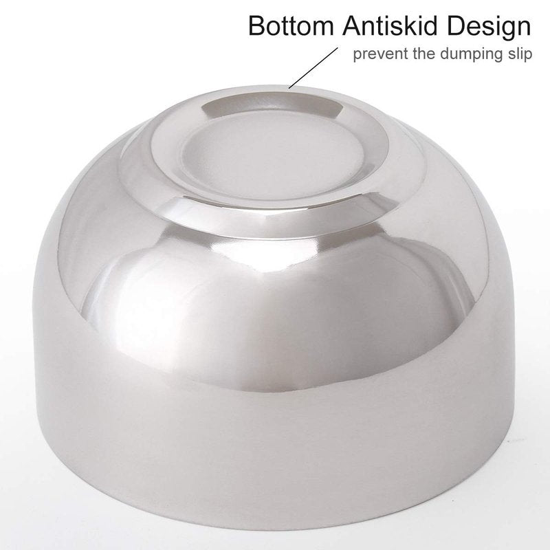 Akstore Men's Durable Shave Soap Cup Stainless Steel Heat Insulation Smooth Shaving Mug Bowl (Medium)