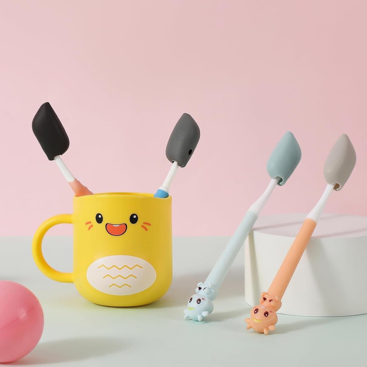 Silicone Toothbrush Covers - 4 Pack Portable Protector for Electric & Manual Brushes | Travel-Friendly Gray