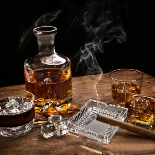 3 Pack 4-Inch Clear Glass Ashtray - Heavy Duty Cigarette Tray